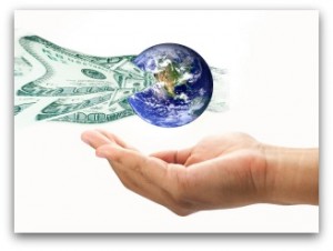 Money flowing into the world elements of this image furnished by NASA