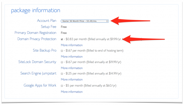 Bluehost-Package-Information