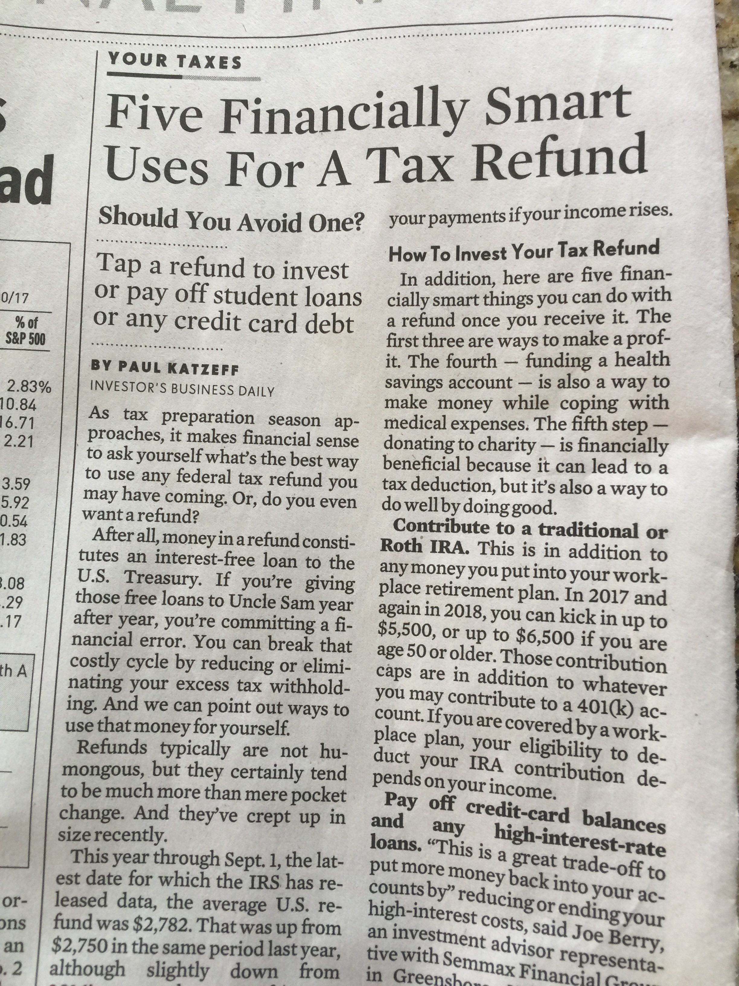 348: 5 Smart Uses For a Tax Refund