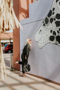 Linda P. Jones and Giraffe